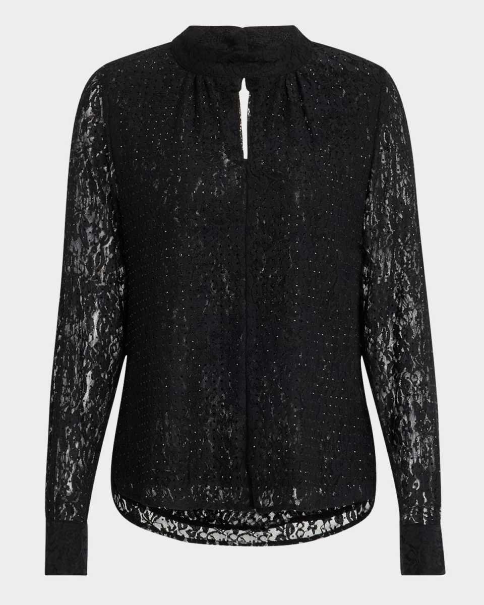 The Andi Cutout Rhinestone Lace Blouse
